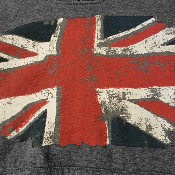 Juniors small United Kingdom flag sweatshirt hoodie 6A - Picture 3 of 4